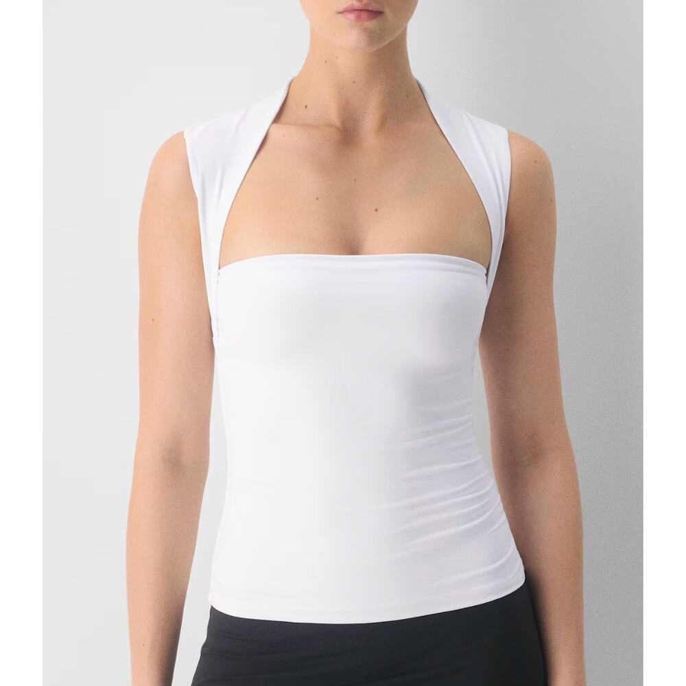 NEW Aritzia Contour Flourish Top Blouse White Small